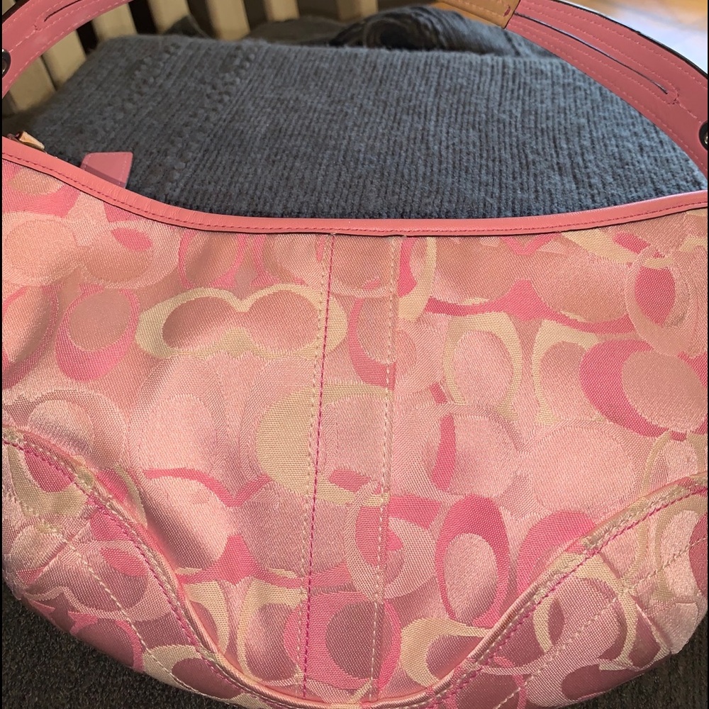 Coach Pink and Cream Women's Bag - Picture 4 of 7